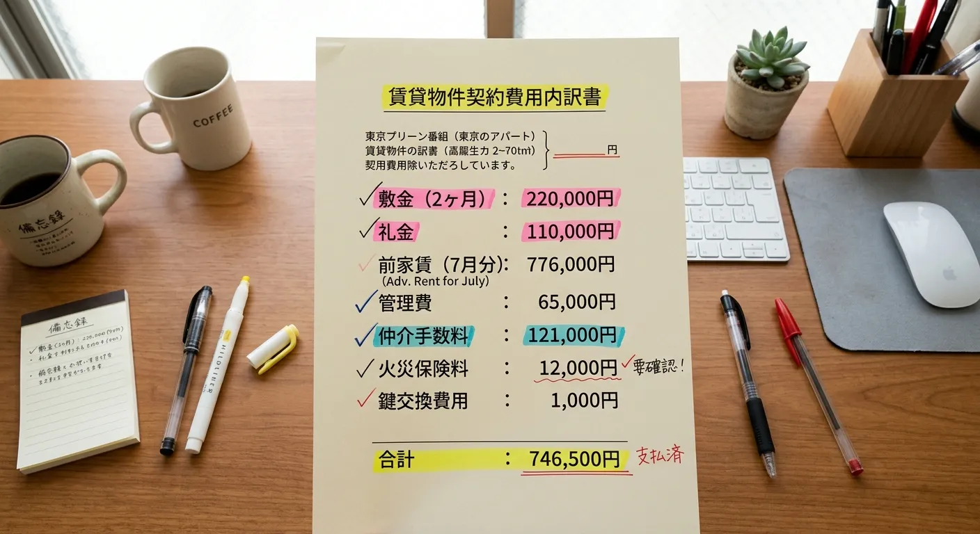 賃貸初期費用の内訳全解説|全項目の相場・払わなくていい費用の見分け方